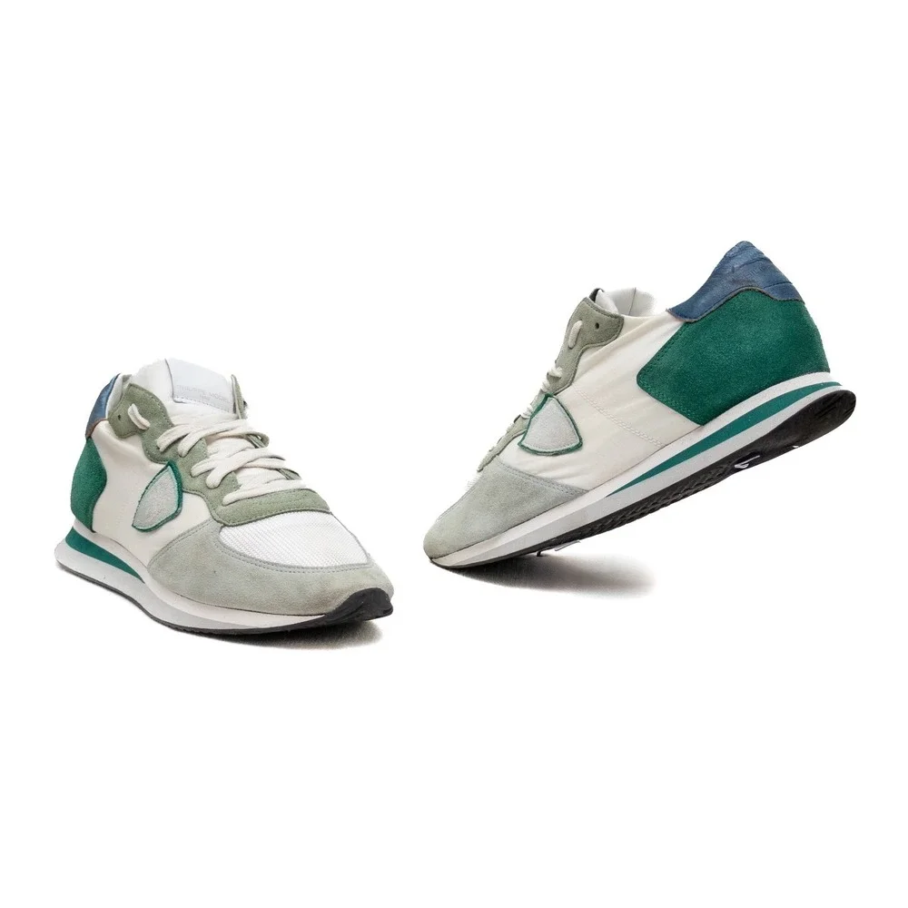 Philippe Model Tropez Tzlu‎ W111 White-Green Canvas Suede